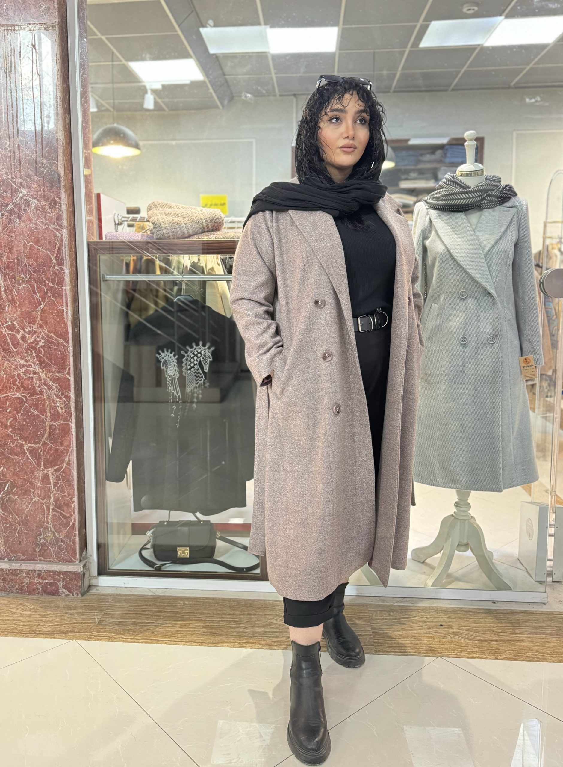 پالتو آستر دار یقه انگلیسی